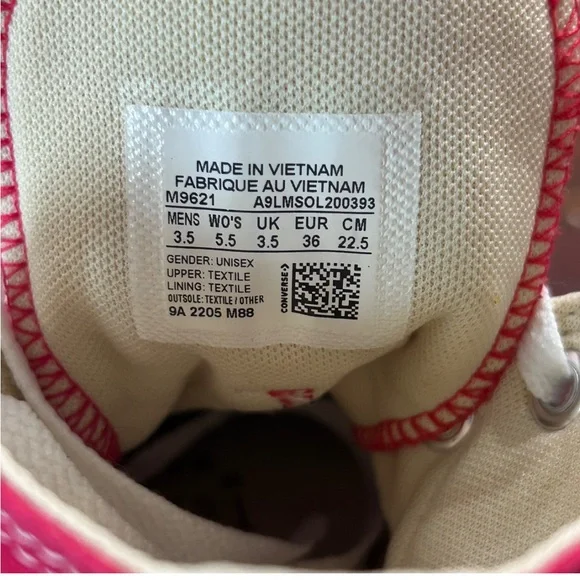 CONVERSE Unixes All Star' Bold Red High-Tops Men’s 3.5 Wo’s 5.5 Like New - Picture 6 of 8